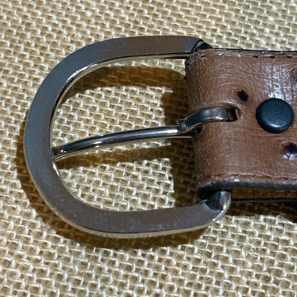 NWOT Mens Gift Ostrich Print Leather Belt + Western Buckle Sz 38 Y1025 USA 1 ⅜ - Picture 9 of 10